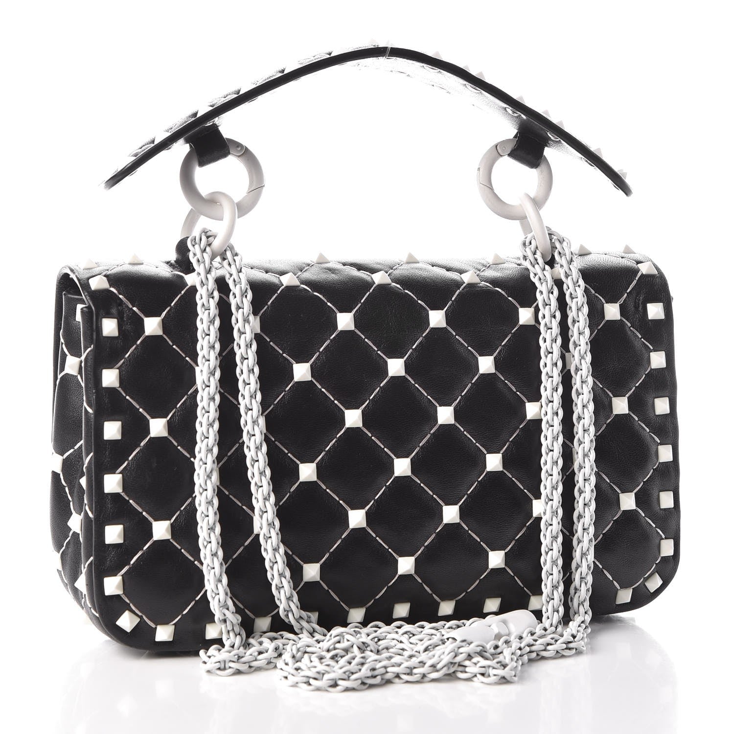 Valentino Garavani Lambskin Small Free Rockstud Spike Shoulder Bag Black 4 of 8