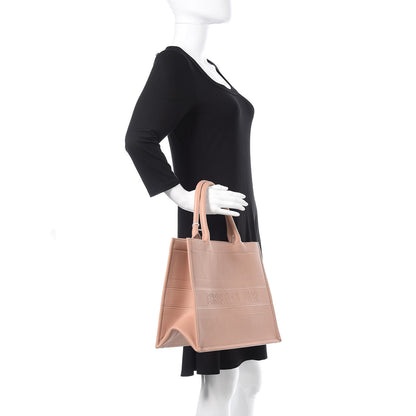 Christian Dior Calfskin Embossed Medium Book Tote Rose de Vents 2 of 11