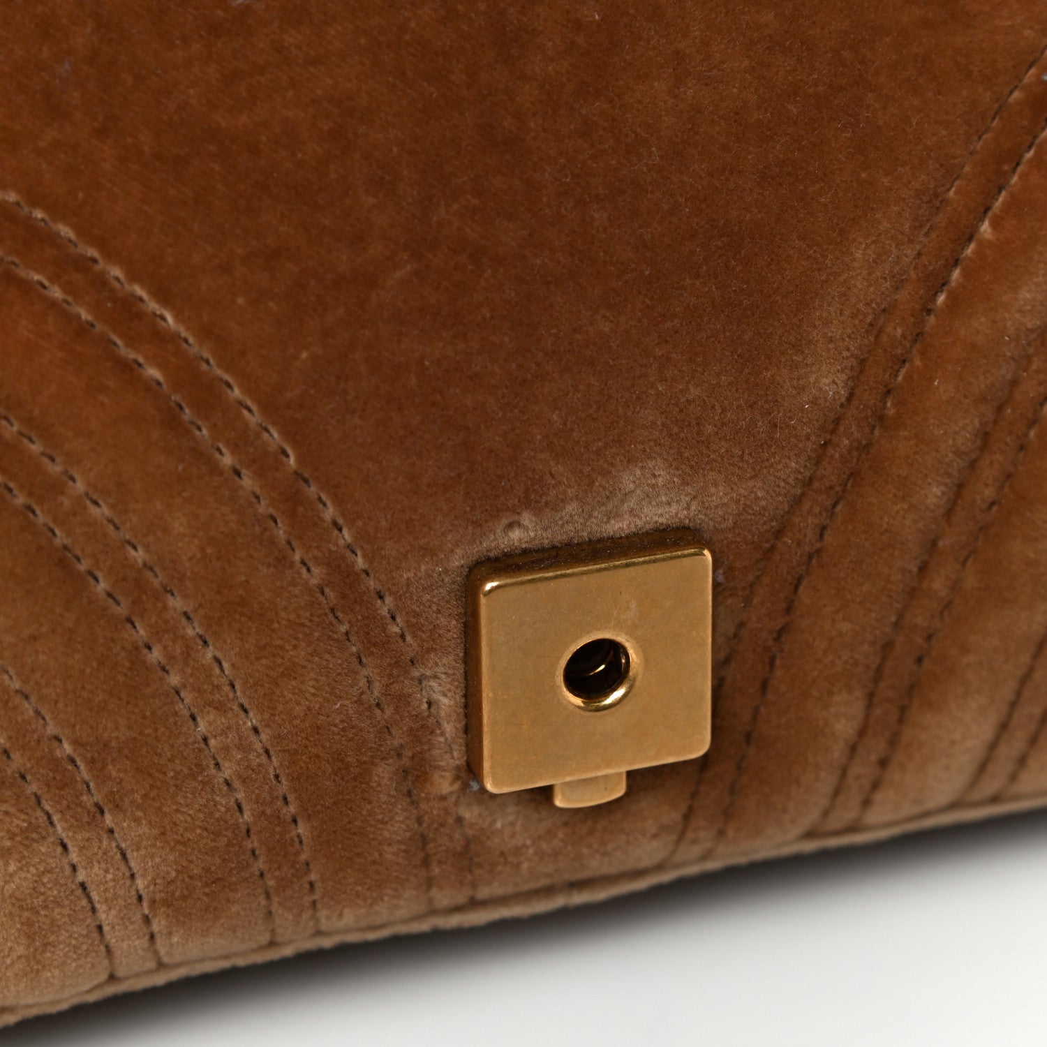 Gucci Velvet Matelasse Small GG Marmont Shoulder Bag Taupe 14 of 17