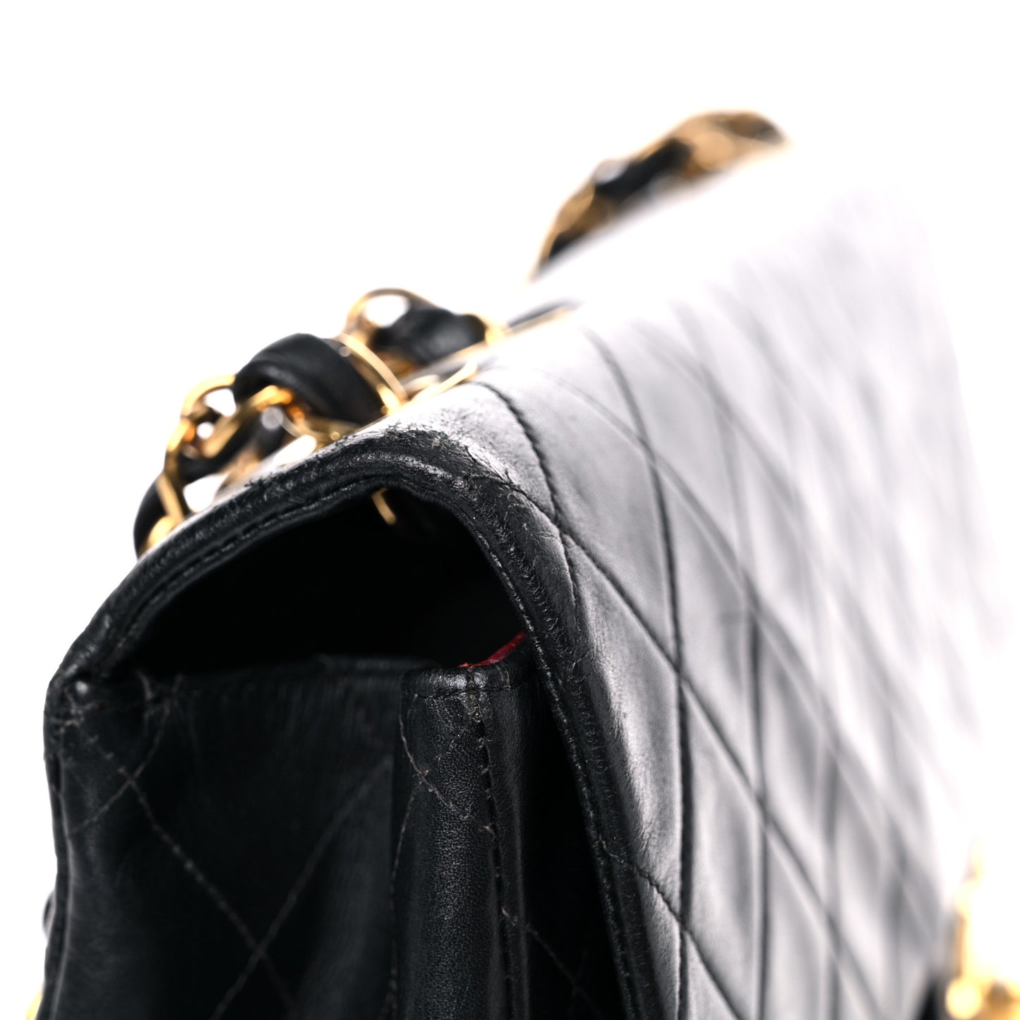 Lambskin Quilted XL Jumbo Single Flap Black