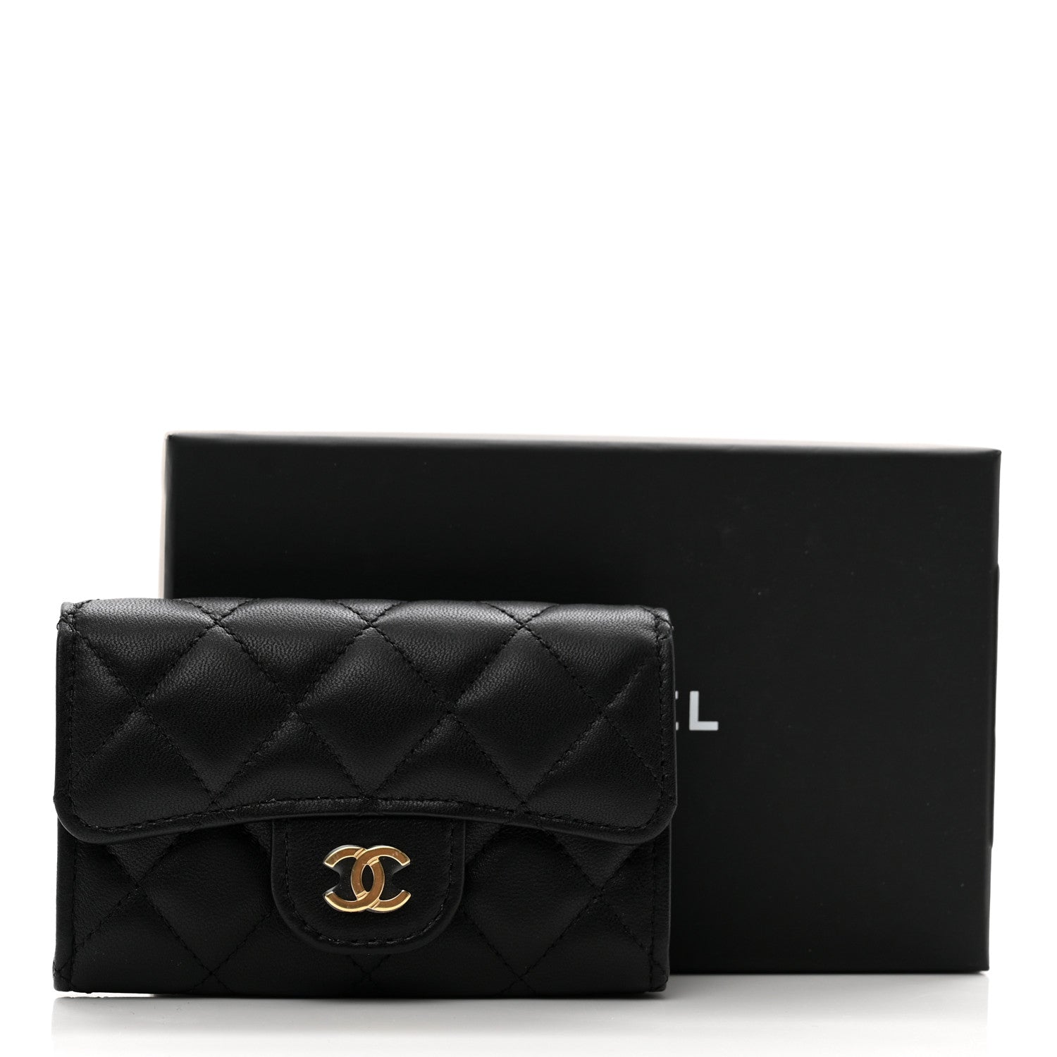 Chanel Lambskin Quilted Flap Card Holder Black 9 of 9