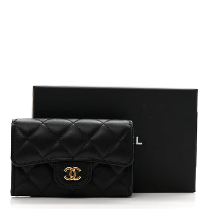 Chanel Lambskin Quilted Flap Card Holder Black 9 of 9