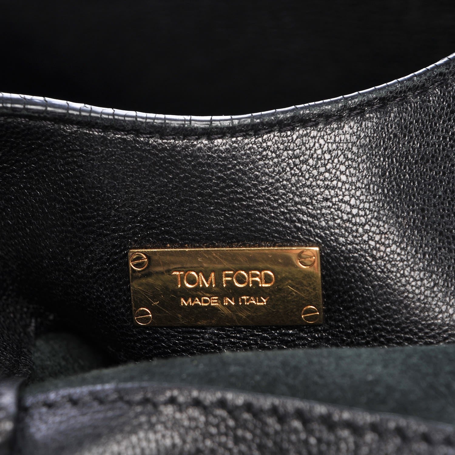 Tom Ford Ramskin Large Alix Padlock Zip Shoulder Bag Black 8 of 10