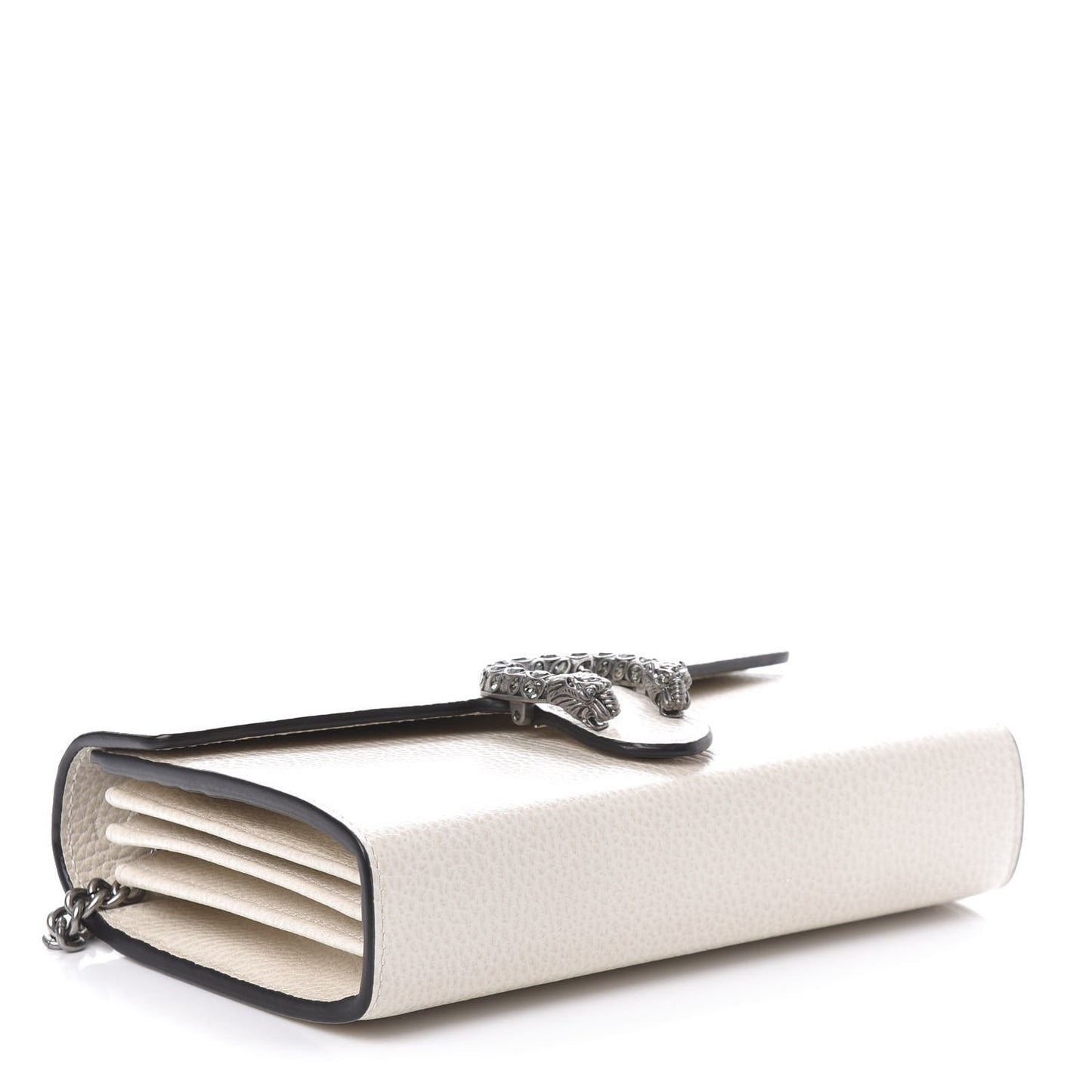 Dollar Calfskin Mini Dionysus Chain Wallet Mystic White