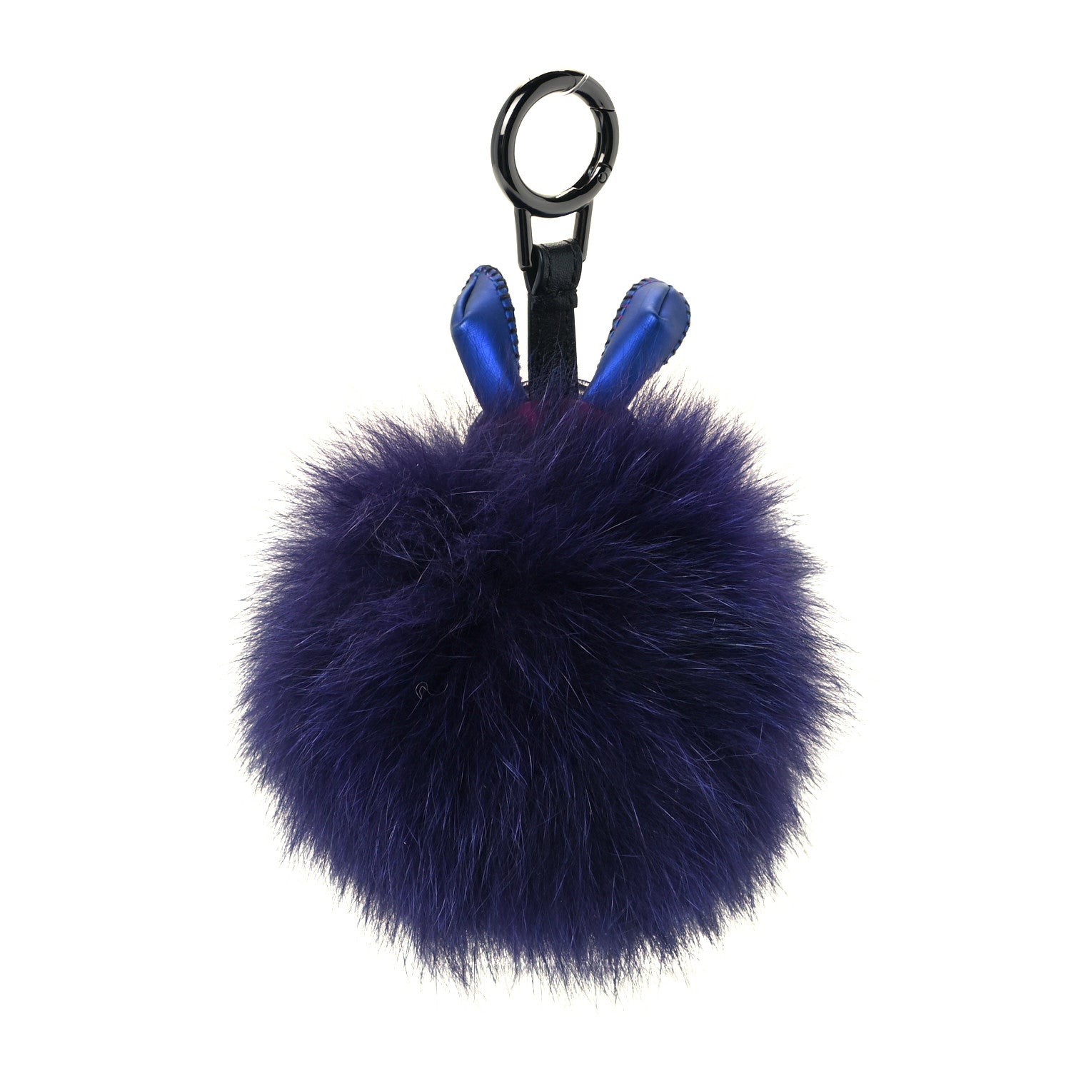 MCM Fox Fur Rabbit Punk Bag Charm Purple 4 of 6