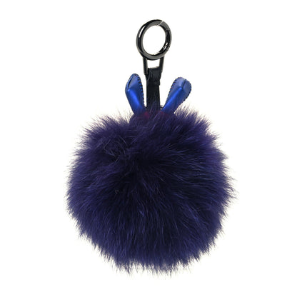 MCM Fox Fur Rabbit Punk Bag Charm Purple 4 of 6