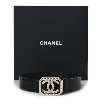 Chanel Calfskin Crystal CC Vendome Belt 85 34 Black 6 of 6