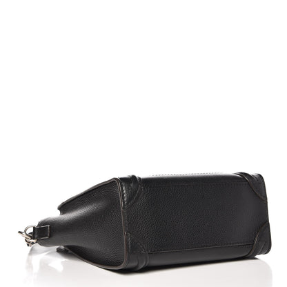 Celine Drummed Calfskin Nano Luggage Black 4 of 7