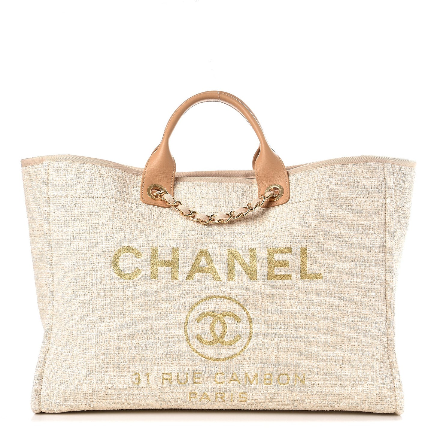 Canvas Large Deauville Tote Light Beige