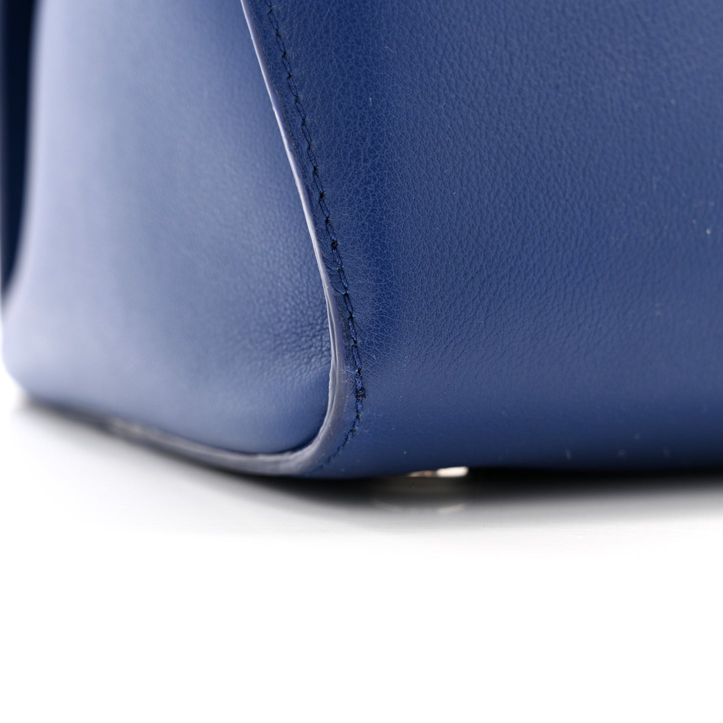 Calfskin Snakeskin Handle Large Addict Shopping Tote Blue