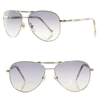 Louis Vuitton Damier Azur Conspiration Pilote Aviator Sunglasses Z0203U 1 of 6