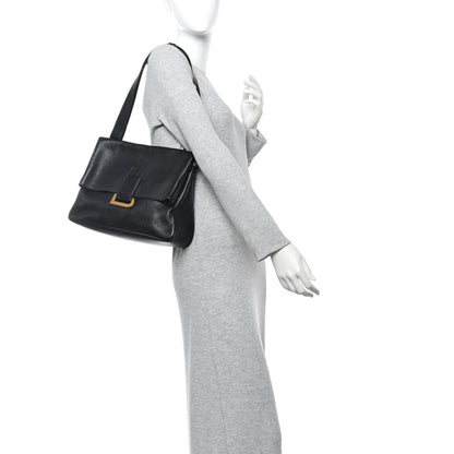 Delvaux Grained Calfskin Shoulder Bag Black 2 of 9