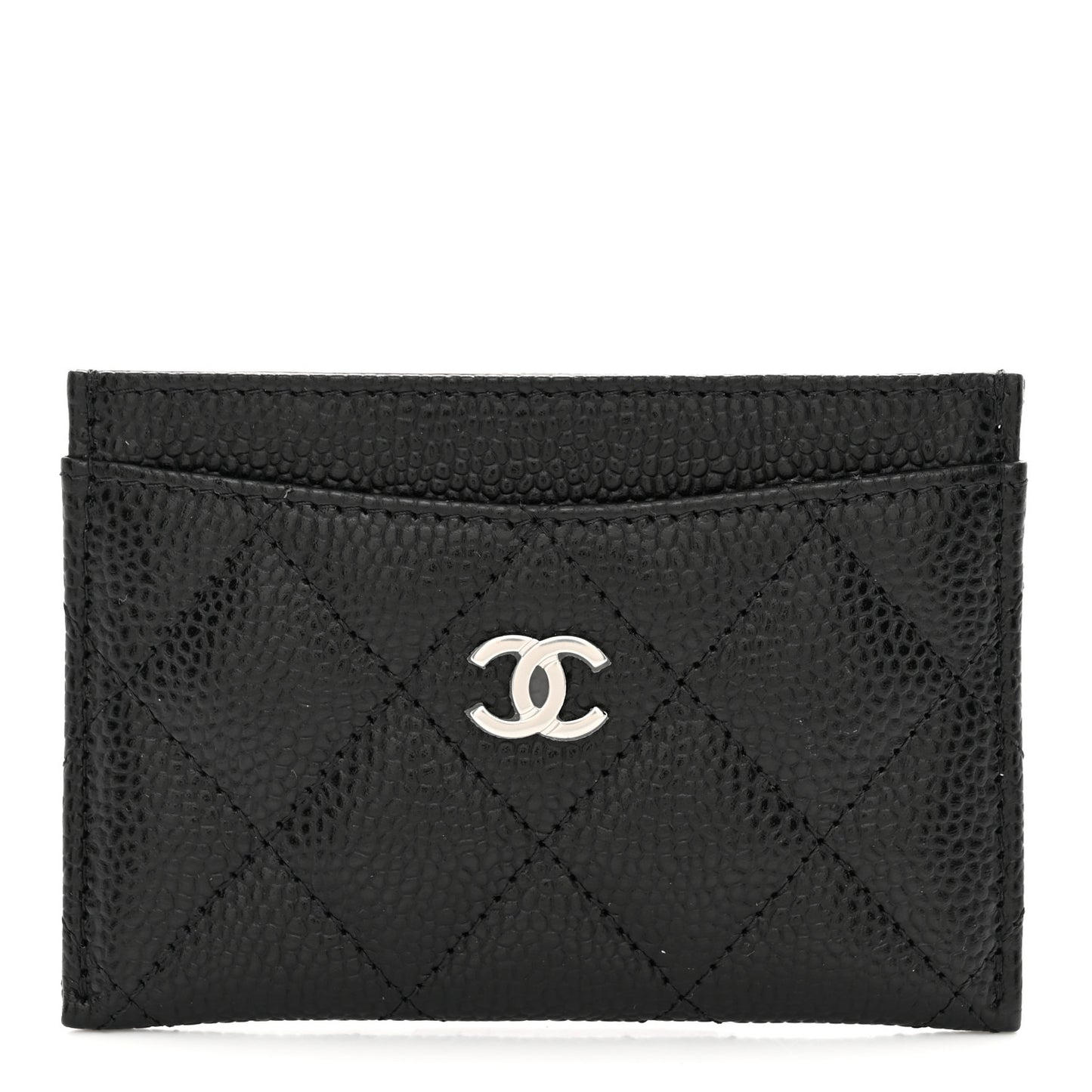 Caviar Quilted Card Holder Black