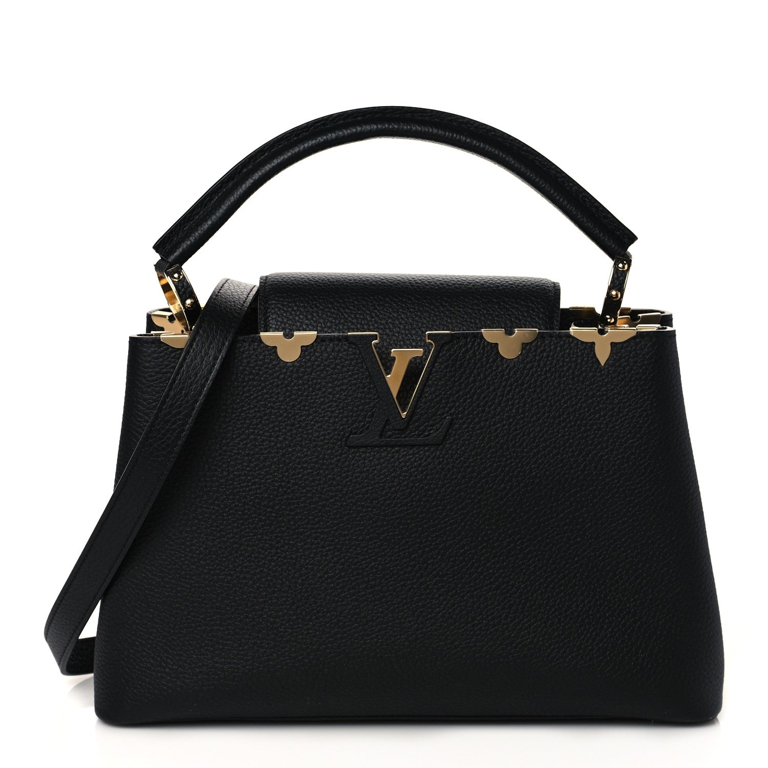 Louis Vuitton Taurillon Embellished Flower Crown Capucines PM Black 1 of 9