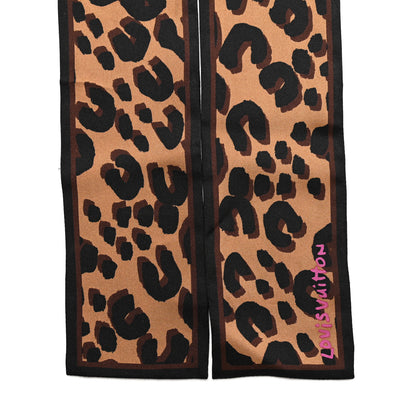 Louis Vuitton Silk Leopard Bandeau Scarf Marron 2 of 4