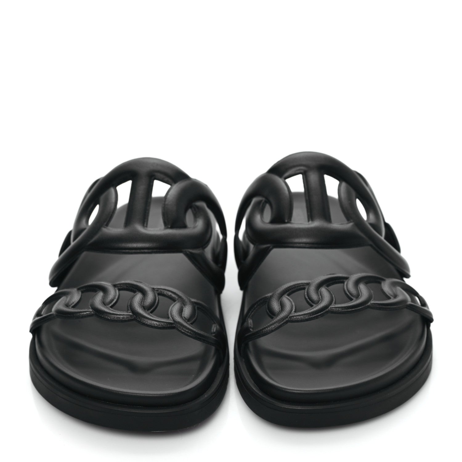 Hermes Nappa Extra Sandals 36 Black 3 of 9