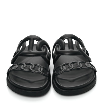Hermes Nappa Extra Sandals 36 Black 3 of 9