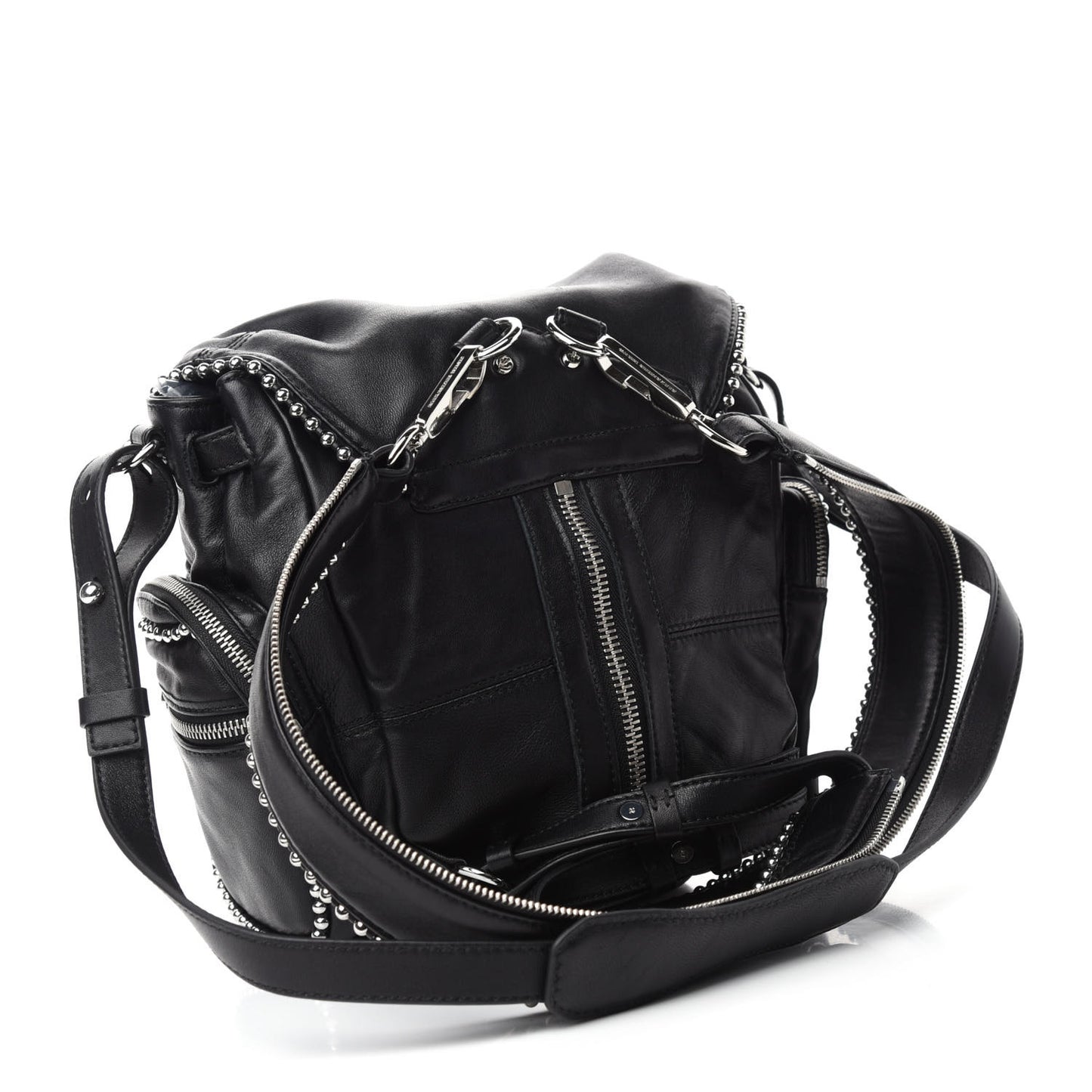 Lambskin Studded Mini Marti Convertible Backpack Black Rhodium Hardware