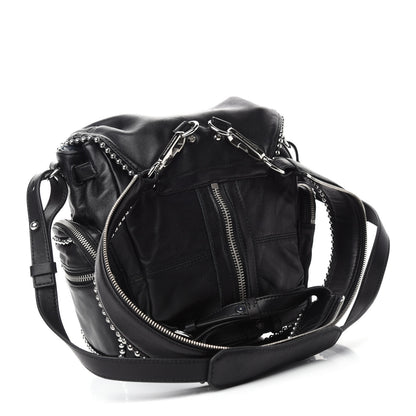 Alexander Wang Lambskin Studded Mini Marti Convertible Backpack Black Rhodium Hardware 3 of 9