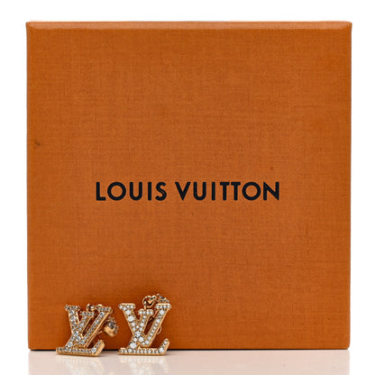 Louis Vuitton Crystal Lady LV Earrings Gold 5 of 5