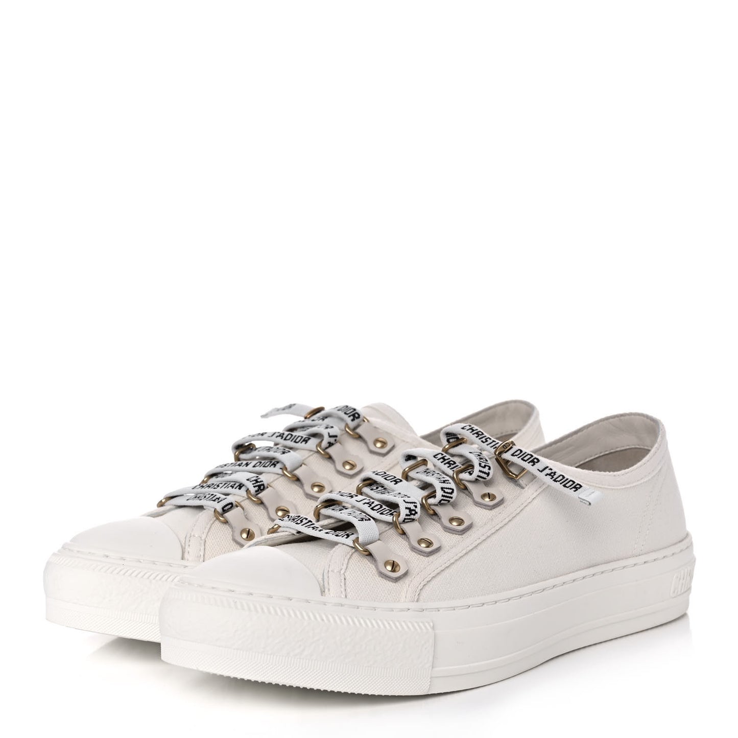 Canvas Walk'N'Dior Low Top Sneakers 38.5 Milk