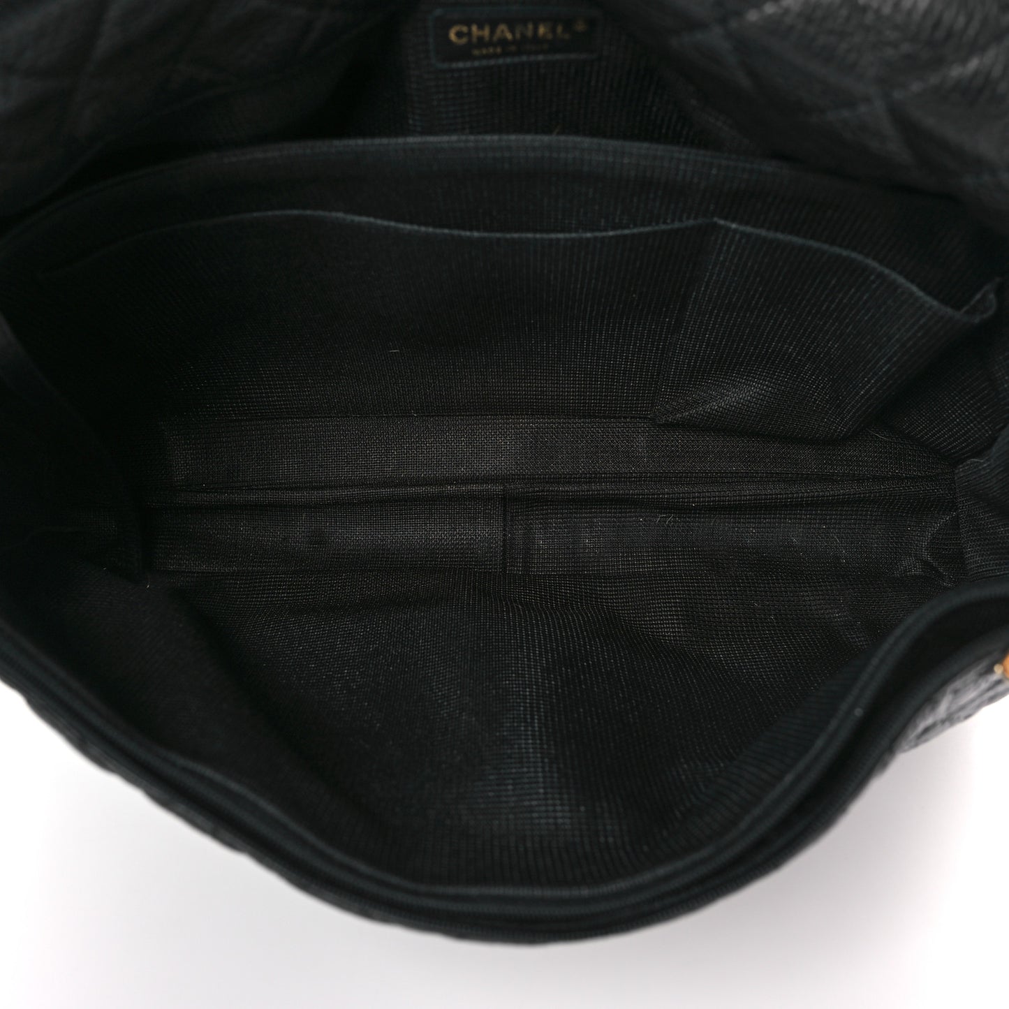Calfskin Quilted XXL Travel Flap Bag Black