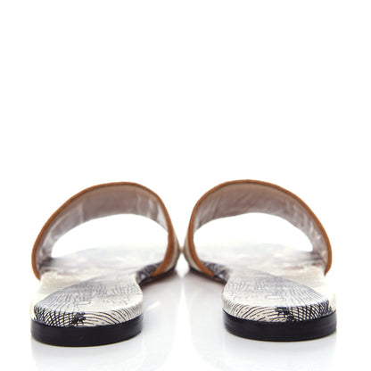 Christian Dior Canvas Lurex Baobab Embroidered Dway Flat Slide Sandals 36.5 Beige 7 of 11
