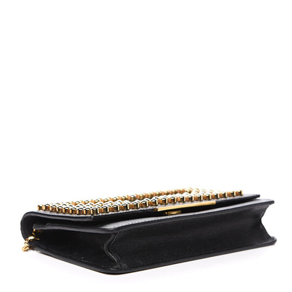 Fendi Vitello Elite Studded Tube Wallet on Chain Black 3 of 11