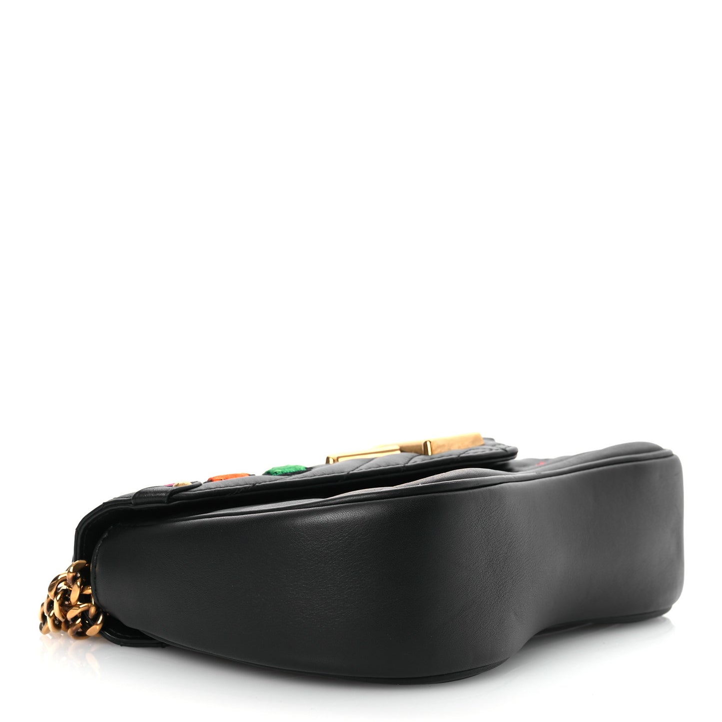 Calfskin Embroidered New Wave Chain MM Black