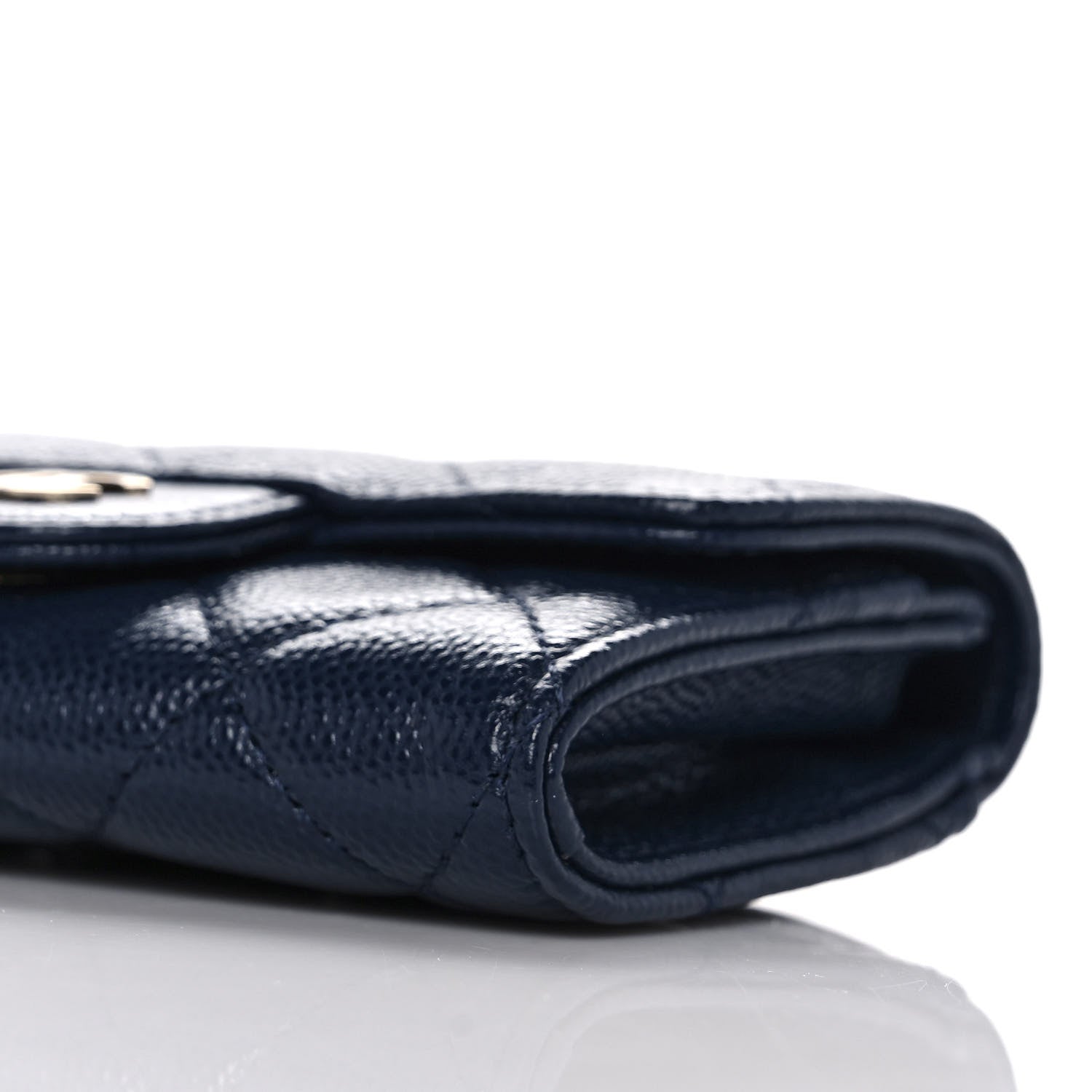 Chanel Caviar Quilted Flap Card Holder Wallet Navy Blue 11 of 11