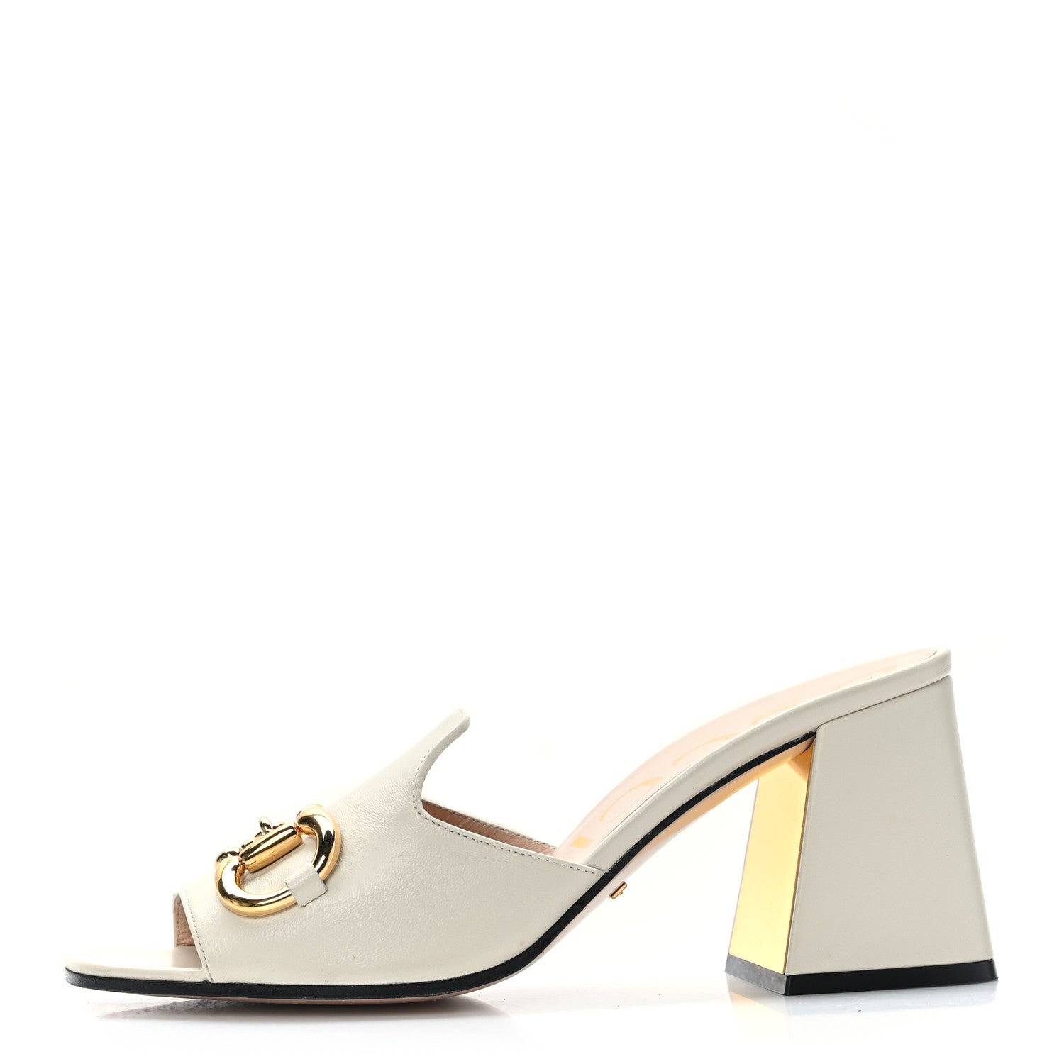 Gucci Nappa Horsebit 75mm Slide Sandals 38.5 Mystic White 1 of 7