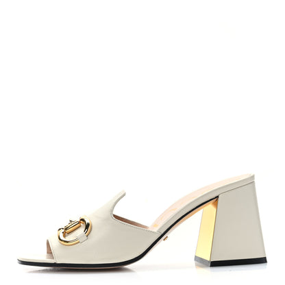Gucci Nappa Horsebit 75mm Slide Sandals 38.5 Mystic White 1 of 7