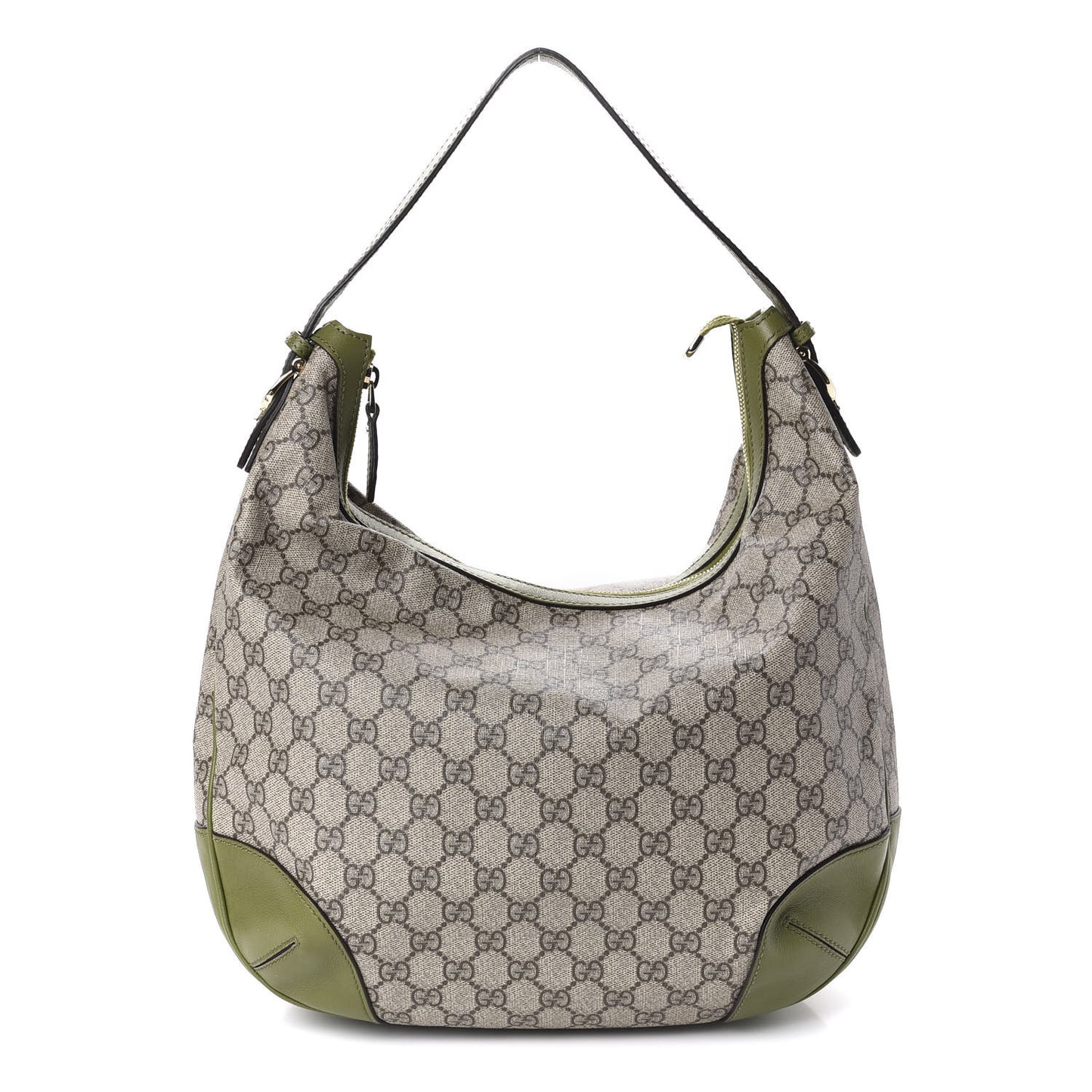 GG Supreme Monogram Margaux Calfskin Medium Nice Hobo Beige Ebony Green