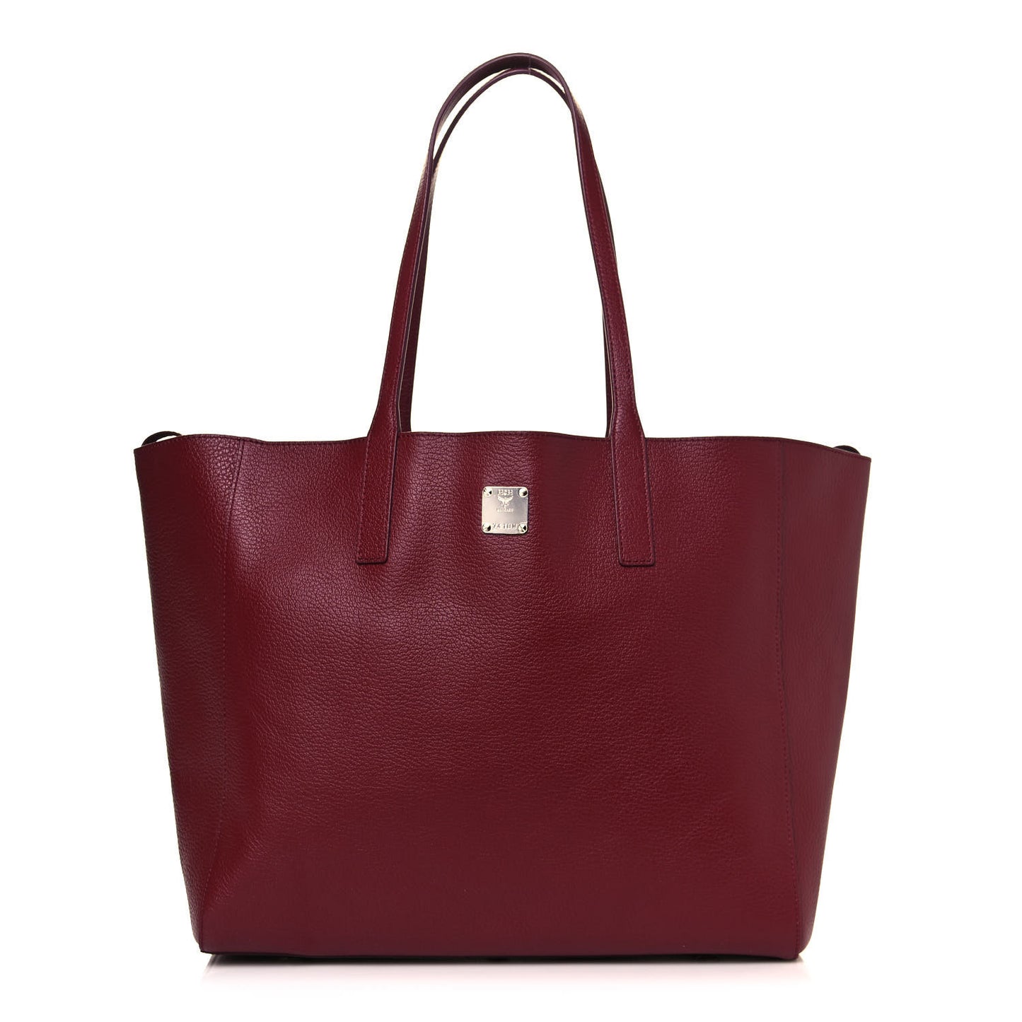 Grained Calfskin Medium Reversible Wandel Tote Ruby Tan