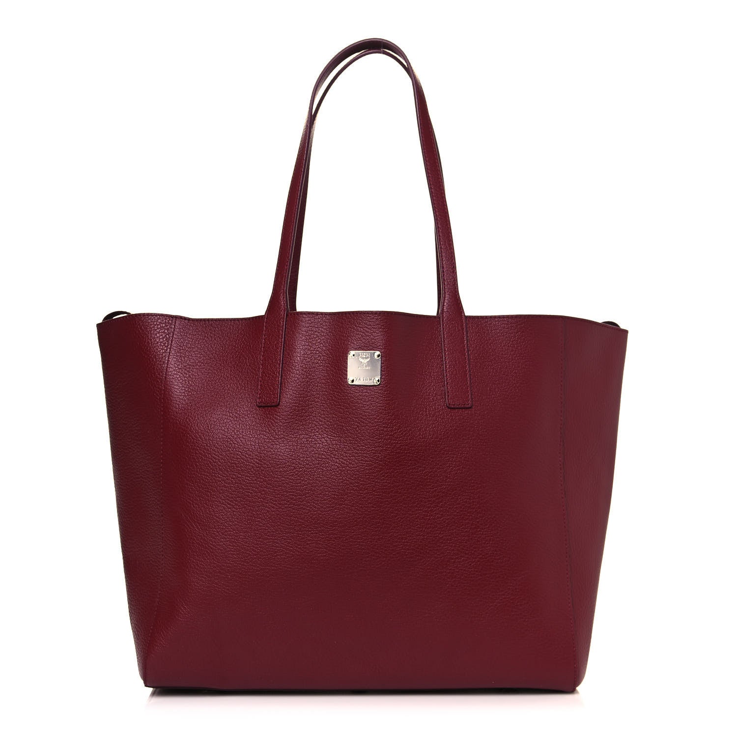 MCM Grained Calfskin Medium Reversible Wandel Tote Ruby Tan 1 of 20
