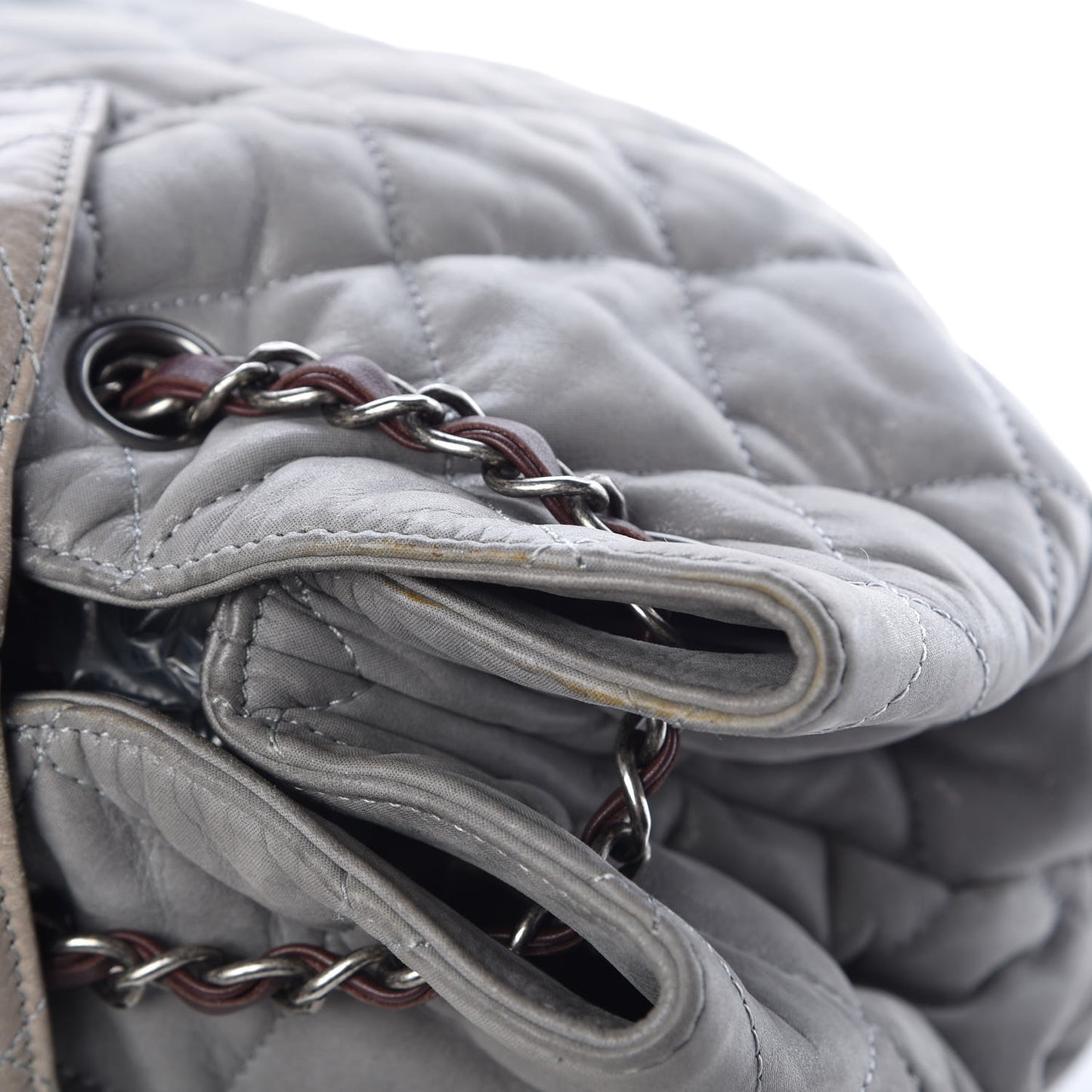 Iridescent Calfskin Quilted In The Mix Backpack Grey