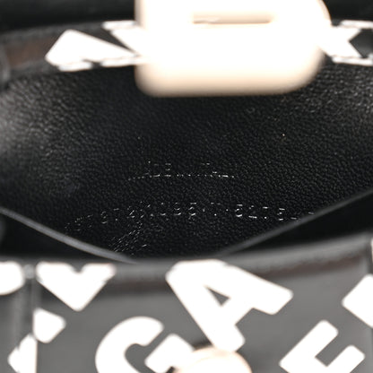 Balenciaga Smooth Calfskin Allover Logo Print Hourglass Top Handle Bag Mini Black White 7 of 11