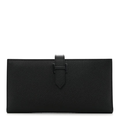 Hermes Epsom Monochrome Bearn Gusset Wallet Black 1 of 8