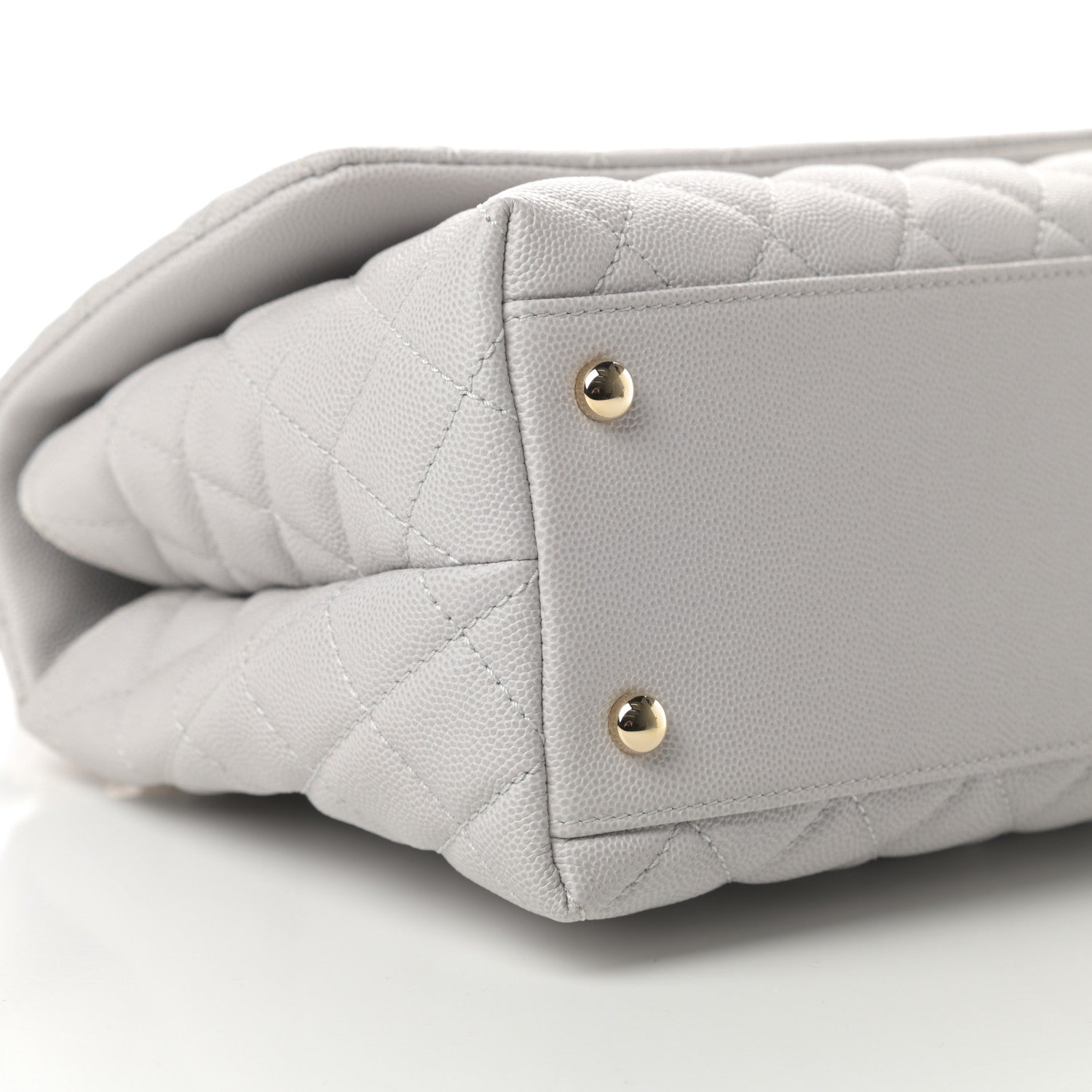 Chanel Caviar Quilted Small Coco Handle Flap Light Grey 9 of 11
