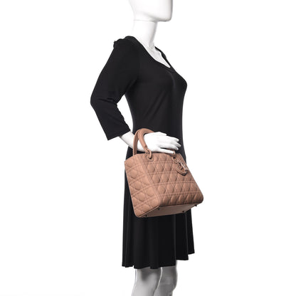 Christian Dior Ultra Matte Calfskin Cannage Medium Lady Dior Beige 2 of 15