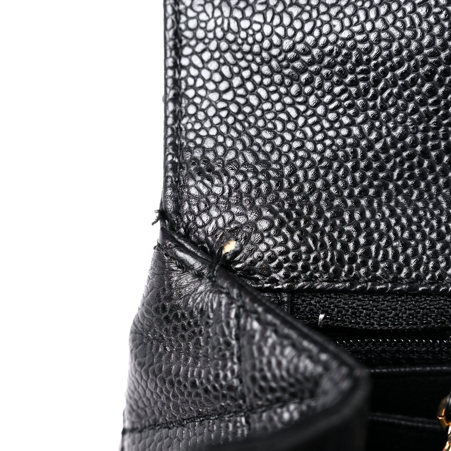 Caviar Quilted Jumbo Kelly Flap Black
