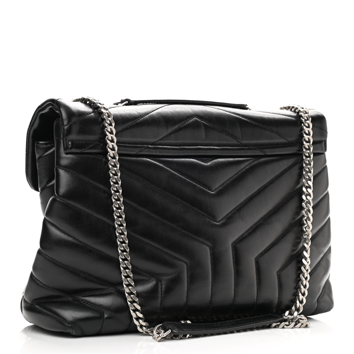 Saint Laurent Calfskin Y Quilted Monogram Medium Loulou Chain Satchel Black 3 of 12