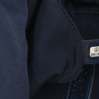 Chanel Tweed Front Pocket Backpack Navy 7 of 10