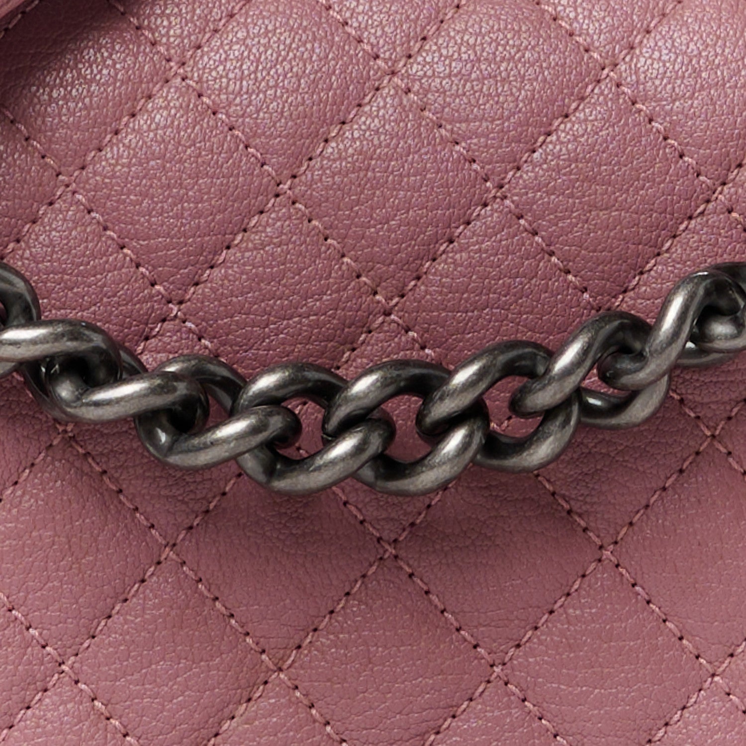 Chanel Goatskin Quilted Patent Medium Duo Boy Flap Pink Tan 8 of 10