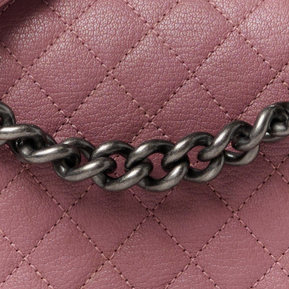 Chanel Goatskin Quilted Patent Medium Duo Boy Flap Pink Tan 8 of 10