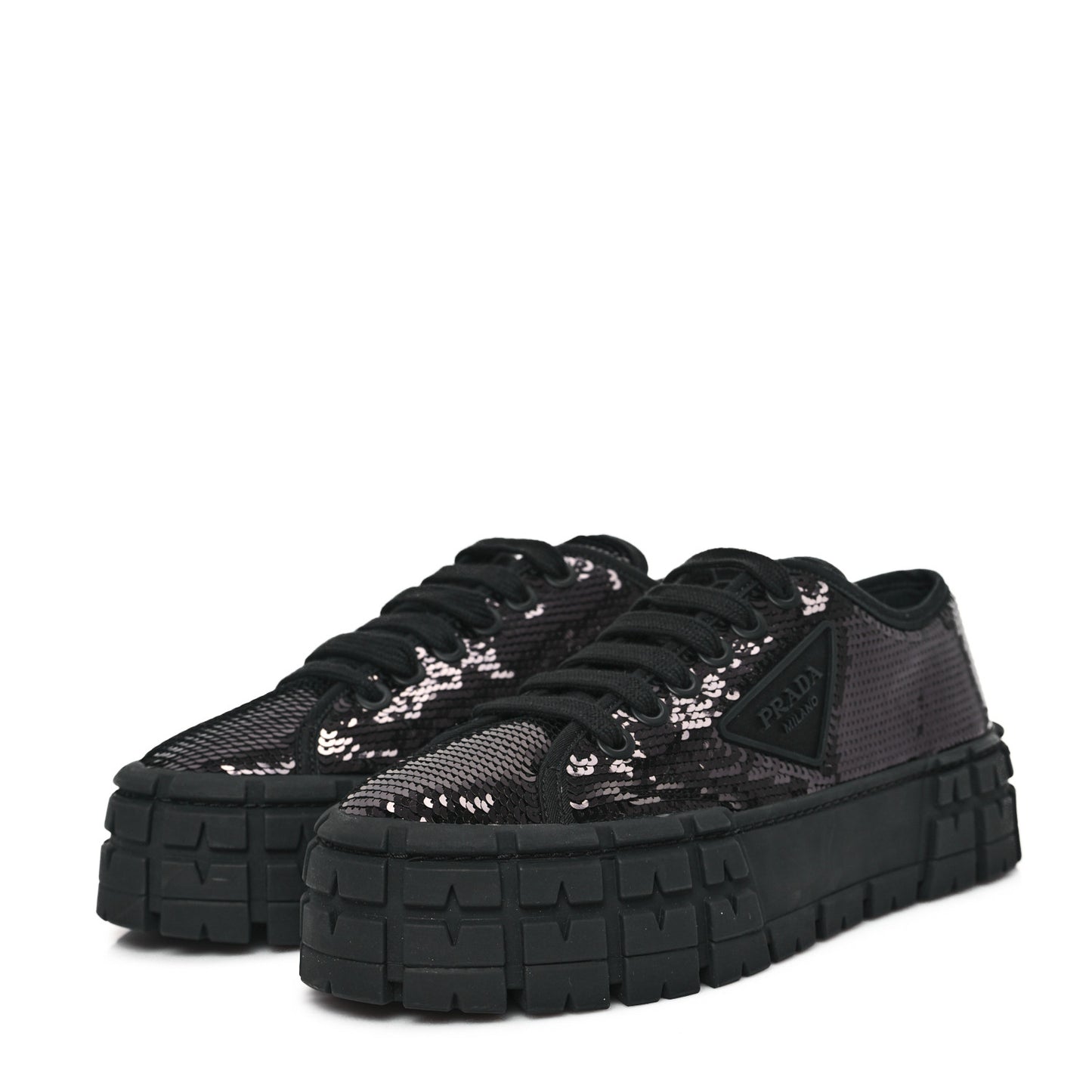 Paillettes Triangle Logo Double Wheel 50mm Sneakers 39 Black