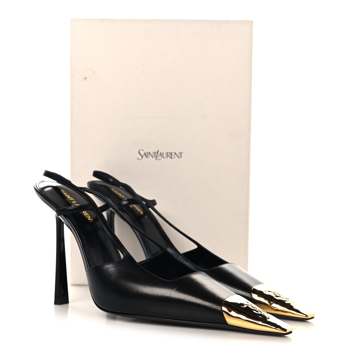 Saint Laurent Smooth Calfskin Jeanne 110 Slingback Pumps 41 Black 10 of 10