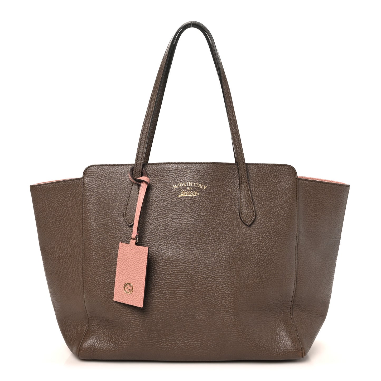 Dollar Calfskin Medium Swing Tote Grey Field Soft Pink