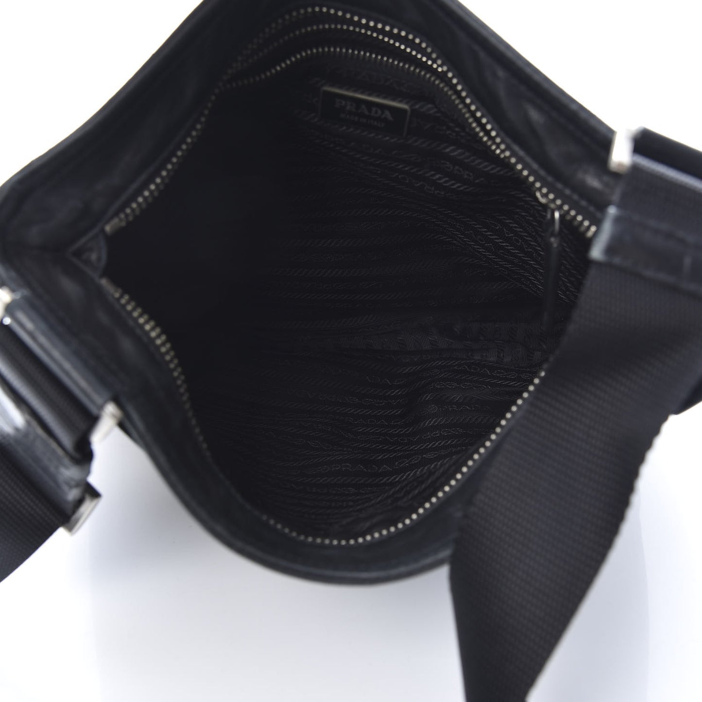 Nappa Flat Messenger Bag Black