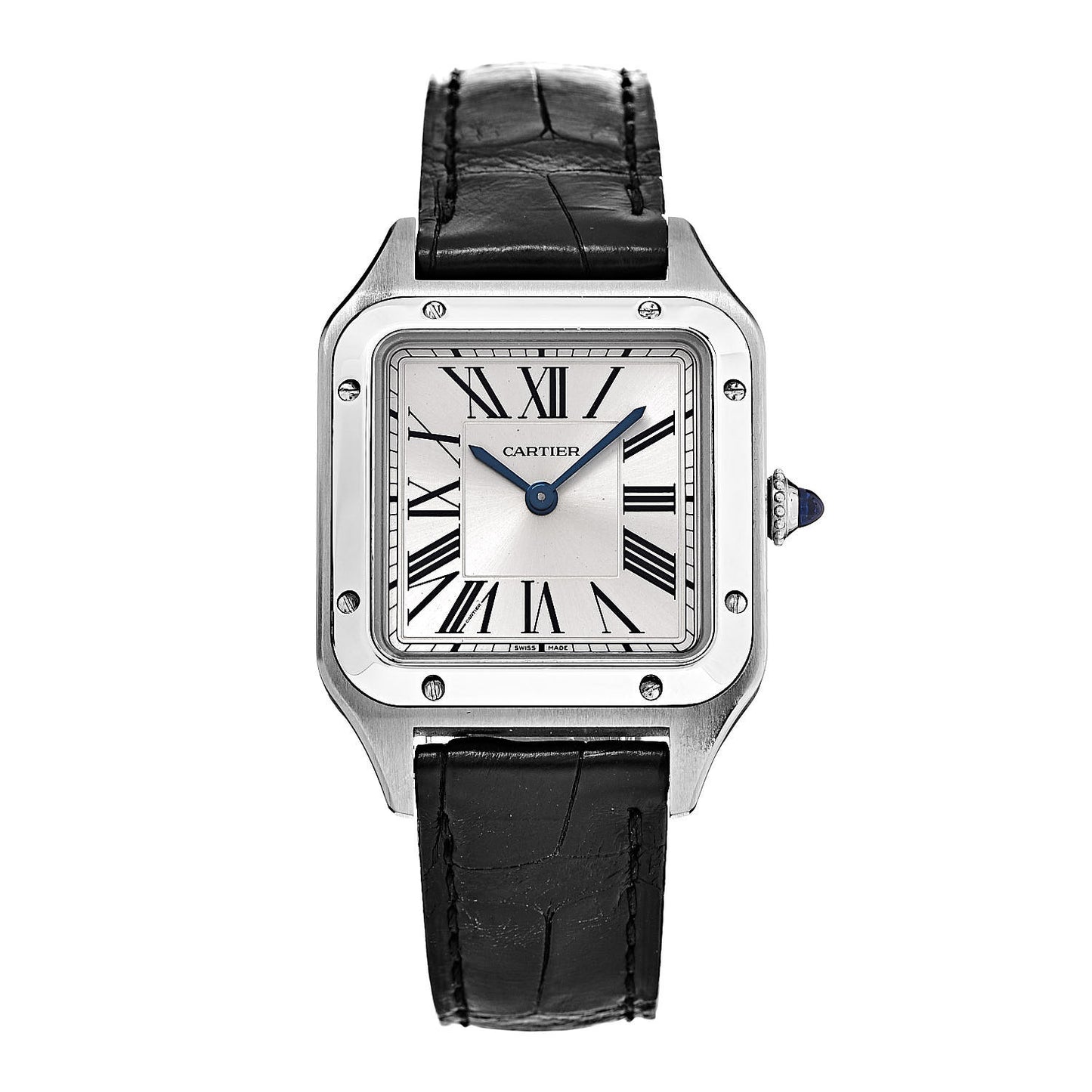 Stainless Steel Alligator 27.5mm Santos Dumont Quartz Watch
